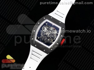 RM055 NTPT RMF Best Edition Skeleton White Dial on White Rubber Strap Clone RMUL2
