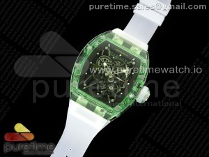 RM035 Green Transparent RMF Best Edition Skeleton Dial on Translucent Rubber Strap Clone RMUL2