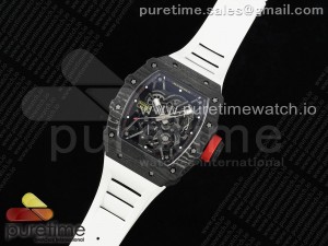 RM035 Carbon SONIC Best Edition Skeleton Dial on White Rubber Strap Clone RMUL2 V2