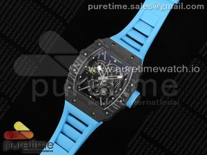 RM035 Carbon SONIC Best Edition Skeleton Dial on Blue Rubber Strap Clone RMUL2 V2