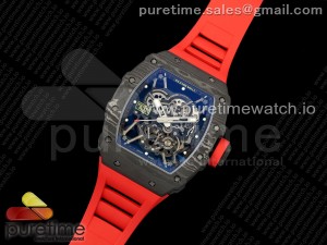 RM035-02 NTPT ZF 1:1 Best Edition Skeleton Dial on Red Rubber Strap RMAL1 Super Clone V6
