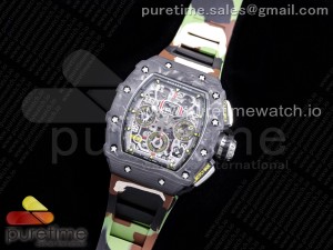 RM011 NTPT Chrono KVF 1:1 Best Edition Crystal Dial on Green Camo Rubber Strap A7750 V2