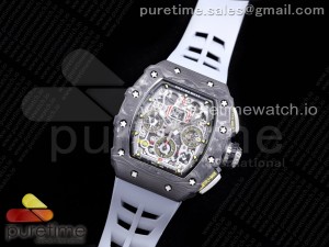 RM011 NTPT Chrono KVF 1:1 Best Edition Crystal Dial on Gray Rubber Strap A7750 V2