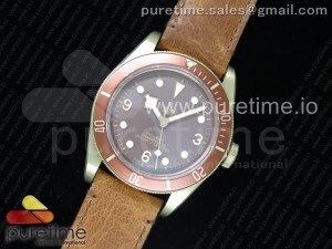 Heritage Black Bay Bronze XF 1:1 Best Edition on Brown Leather Strap A2824 V4 