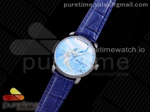 Ulysse Nardin Classico Manufacture Manara SS FKF Best Edition Style6 on Blue Leather Strap A2892