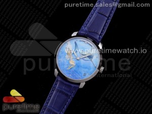 Ulysse Nardin Classico Manufacture Manara SS FKF Best Edition Style10 on Blue Leather Strap A2892