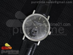 Traditionnelle SS Black Dial on Black Leather Strap A4400