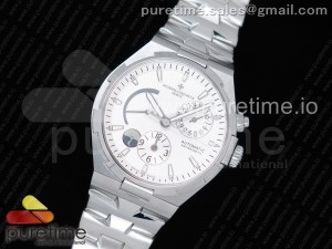 Overseas Dual Time Power Reserve TWA Best Edition White Dial on SS Bracelet A1222