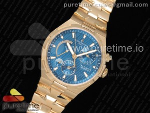 Overseas Dual Time Power Reserve YG TWA Best Edition Blue Dial on YG Bracelet A1222