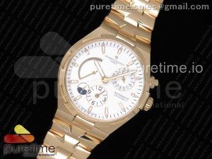 Overseas Dual Time Power Reserve YG TWA Best Edition White Dial on YG Bracelet A1222