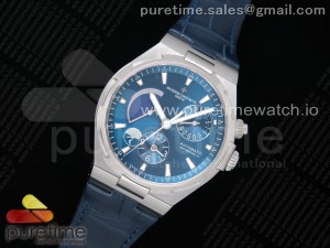 Overseas Dual Time Power Reserve TWA Best Edition Blue Dial on Blue Leather Strap A1222