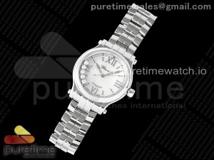 Happy Sport 33mm SS ZF 1:1 Best Edition White MOP Dial on SS Bracelet MIYOTA 9015