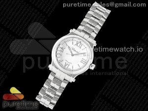 Happy Sport 33mm SS ZF 1:1 Best Edition White Textured Dial on SS Bracelet MIYOTA 9015